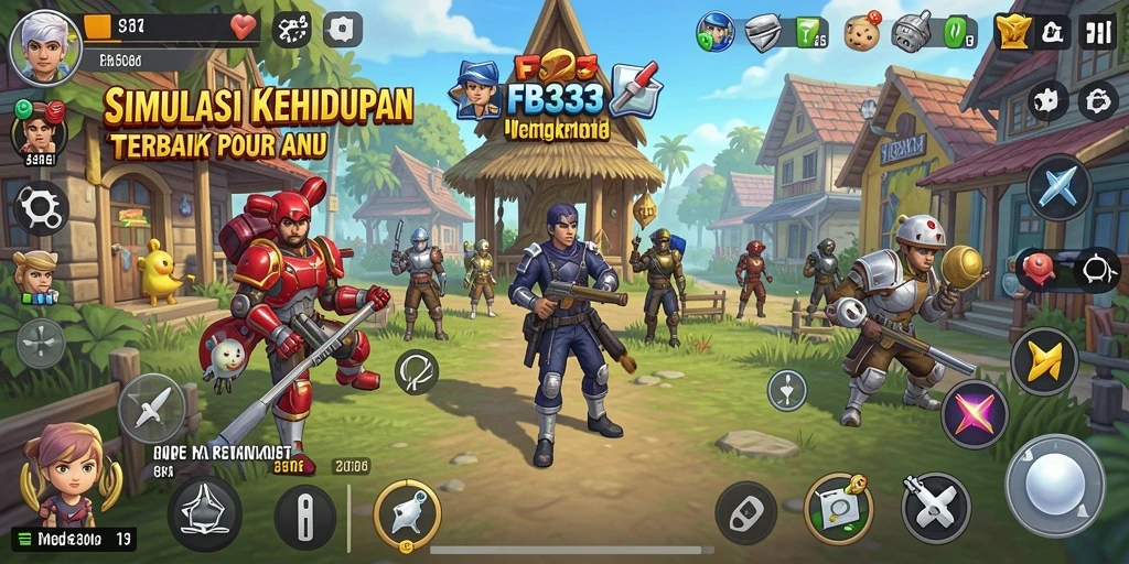 Tampilan gameplay <strong>FB333</strong> yang menampilkan interaksi karakter dalam simulasi kehidupan.