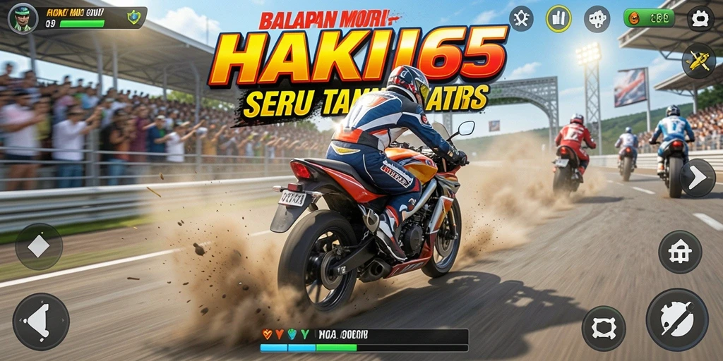 Gameplay seru HOKI65 dengan balapan motor yang mendebarkan.
