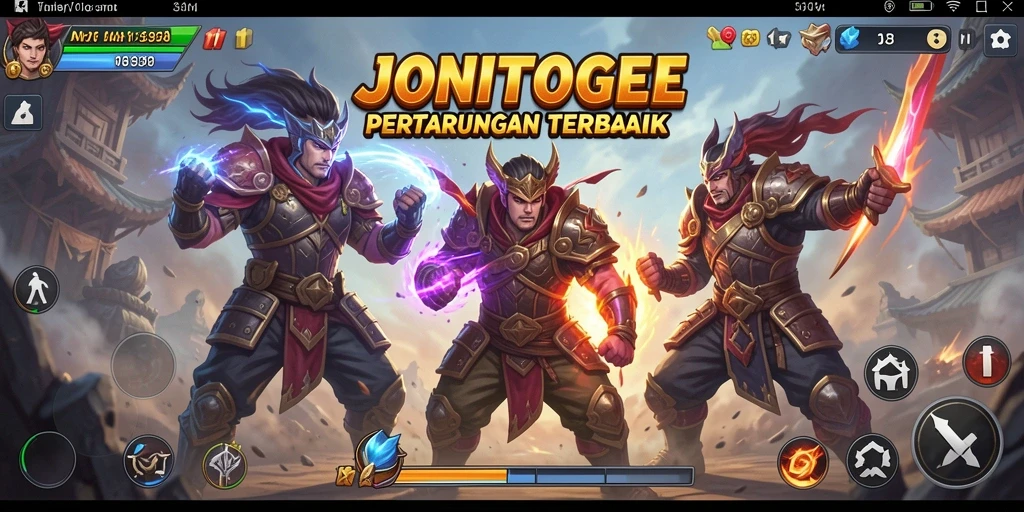 Screenshot gameplay JONITOGEL yang menampilkan pertarungan seru.