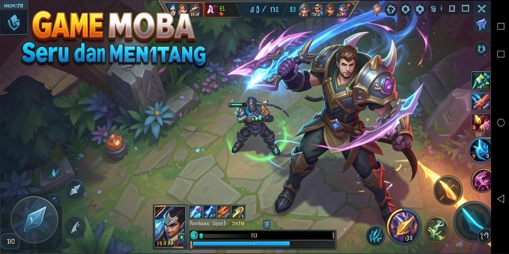 Tampilan gameplay seru dalam MENYALA78 dengan aksi MOBA yang penuh strategi.