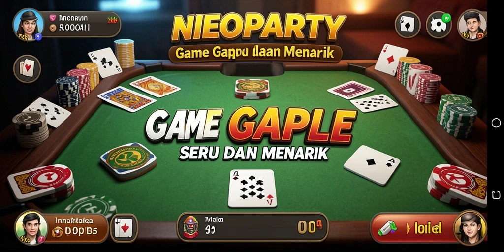 Tampilan seru gameplay NEOPARTY saat bermain Gaple.