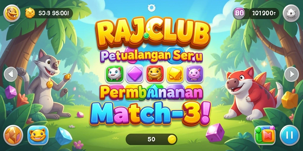 Screenshot menunjukkan pemain sedang mencocokkan batu dalam permainan Match-3.