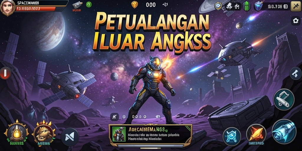 Tangkapan layar gameplay <strong>SPACEMAN88</strong> yang menampilkan aksi petualangan luar angkasa.