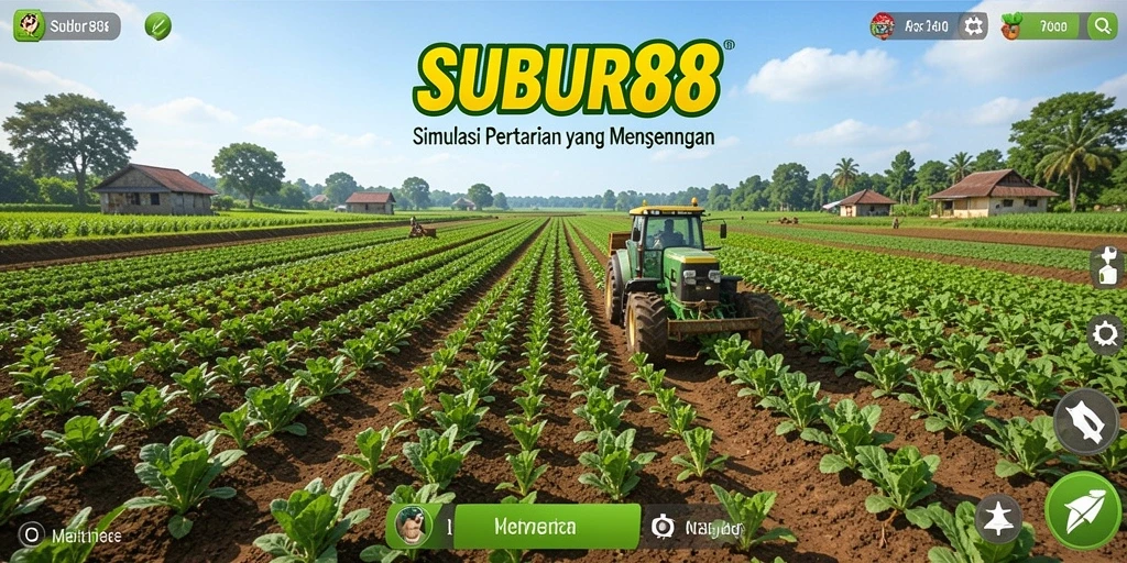 Screenshot gameplay SUBUR88 menampilkan ladang pertanian yang subur.